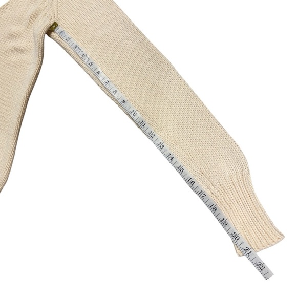 Vintage Old Navy Womens Pullover Sweater Cream Deep V-Neck Long Sleeve Sz M - Picture 7 of 7